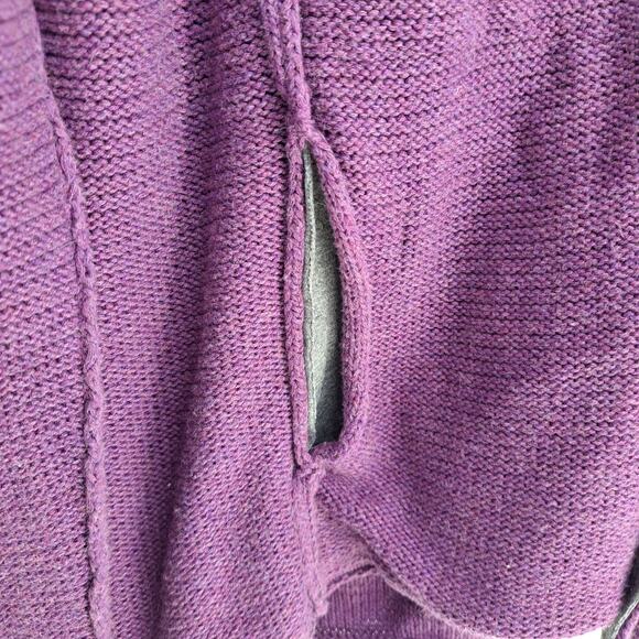Habitat Shawl Collar Cardigan One Button Pockets Purple Gray Women's Size Small - Picture 3 of 6